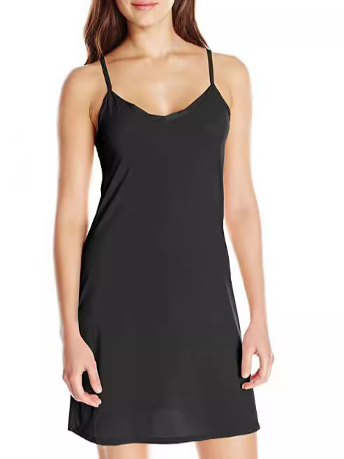 2024 Aliexpress New Adjustable Solid Color V Neck Sling Slim Dress