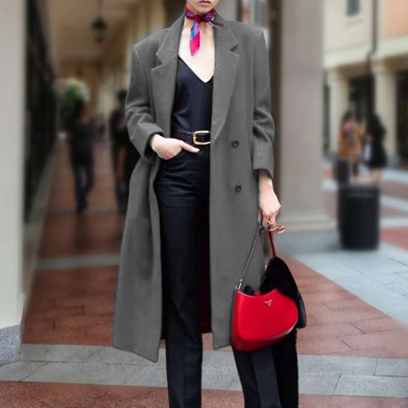 Picture of Export Womens Overcoat European and American Autumn and Winter Fashionable Coats Paris Street Shooting Elegant Woolen Windbreaker