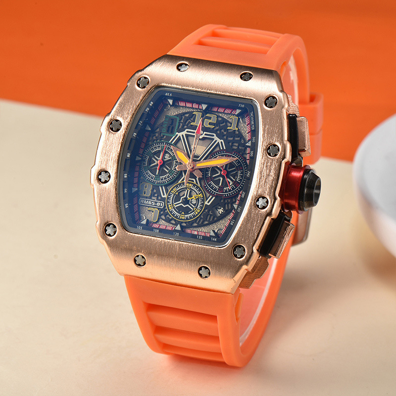 Picture of 2025 New Foreign Trade Men's Quartz Watch Multi-Functional Six-Pin Barrel-Shaped Fashion Hollow Business Watch Wholesale
