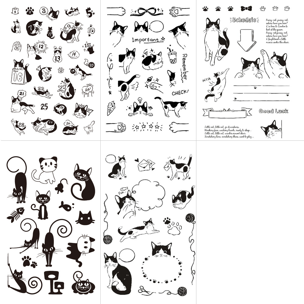 Cross-border cat seal transparent cat mi control Journal seal DIY diary decorative material stamp