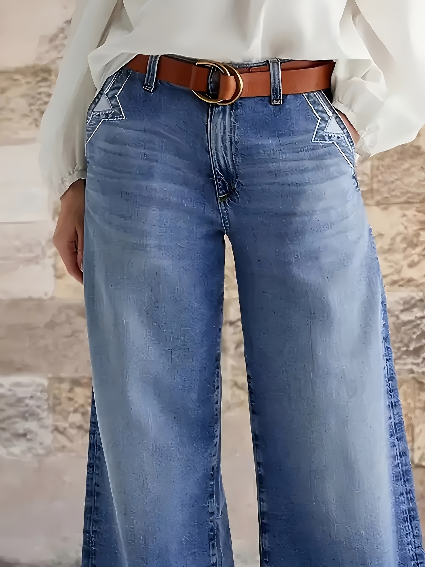 European and American Popular Elastic Straight Pants, Fashionable and Elegant Street Style Slim and Elegant Large Size Jeans for Women