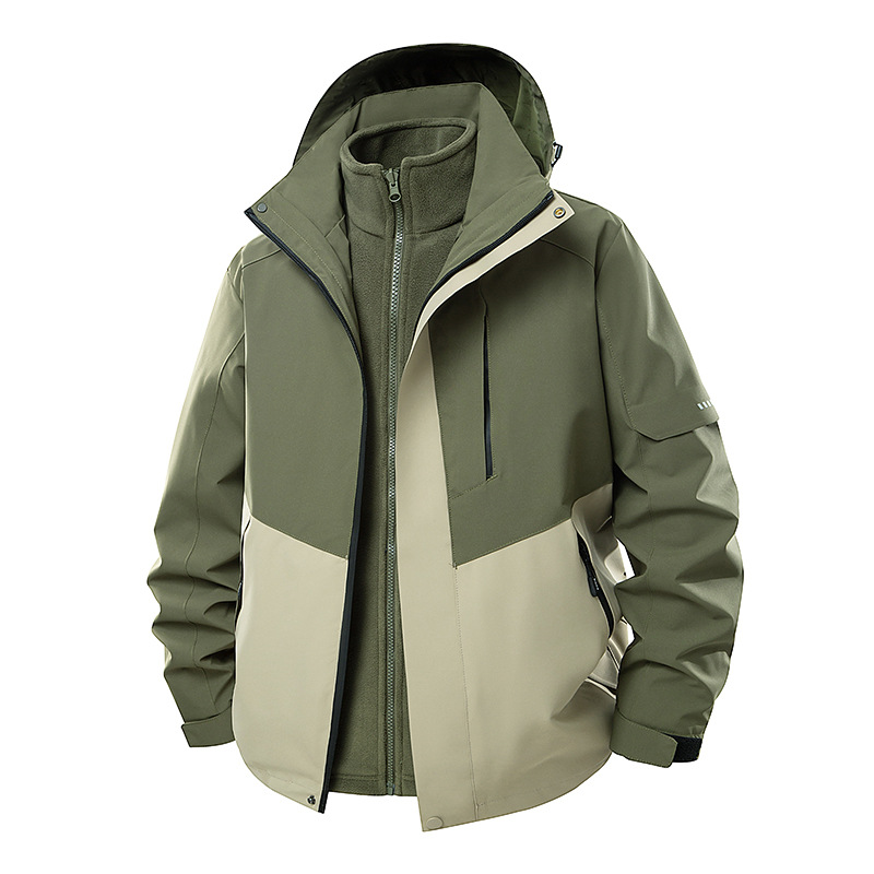 Picture of New outdoor assault jacket three-in-one water-repellent detachable outdoor mountaineering travel jacket for men and women cross-border