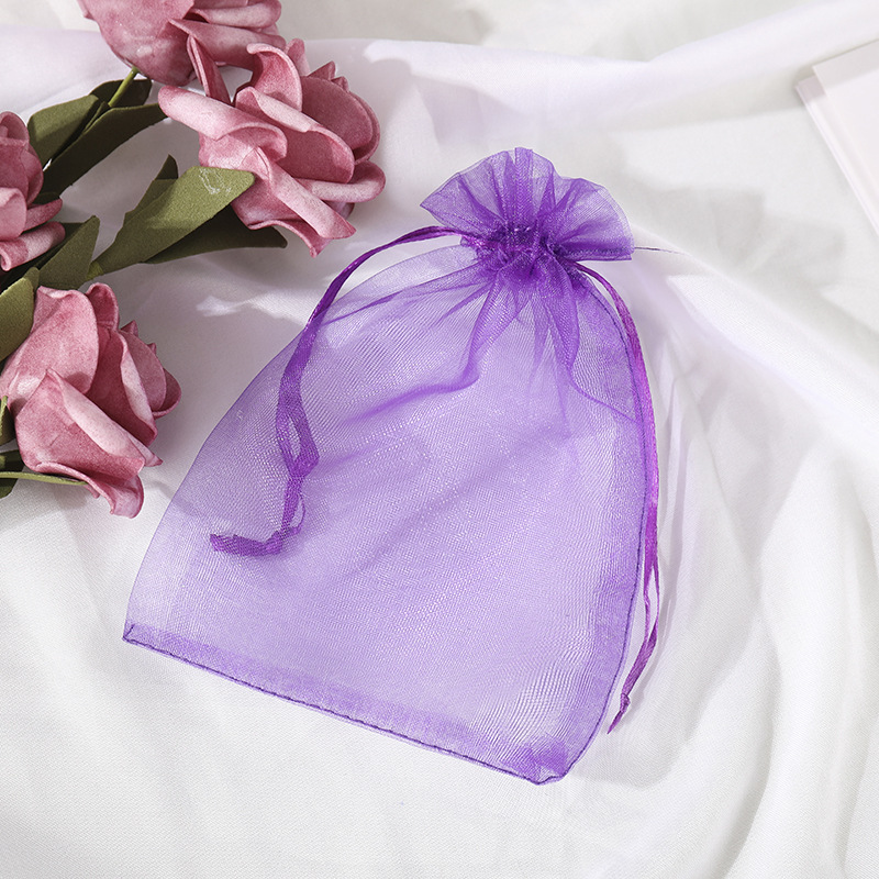 Picture of Plain beam gauze bag wholesale wedding candy bag spot small gift packaging mesh bag printing high density gauze