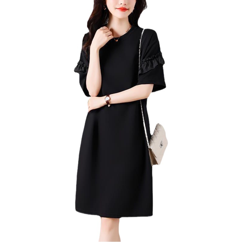 New Fashion plus size Women's 2023 Summer Hepburn Style T-Shirt Loose Slimming Elegant dress