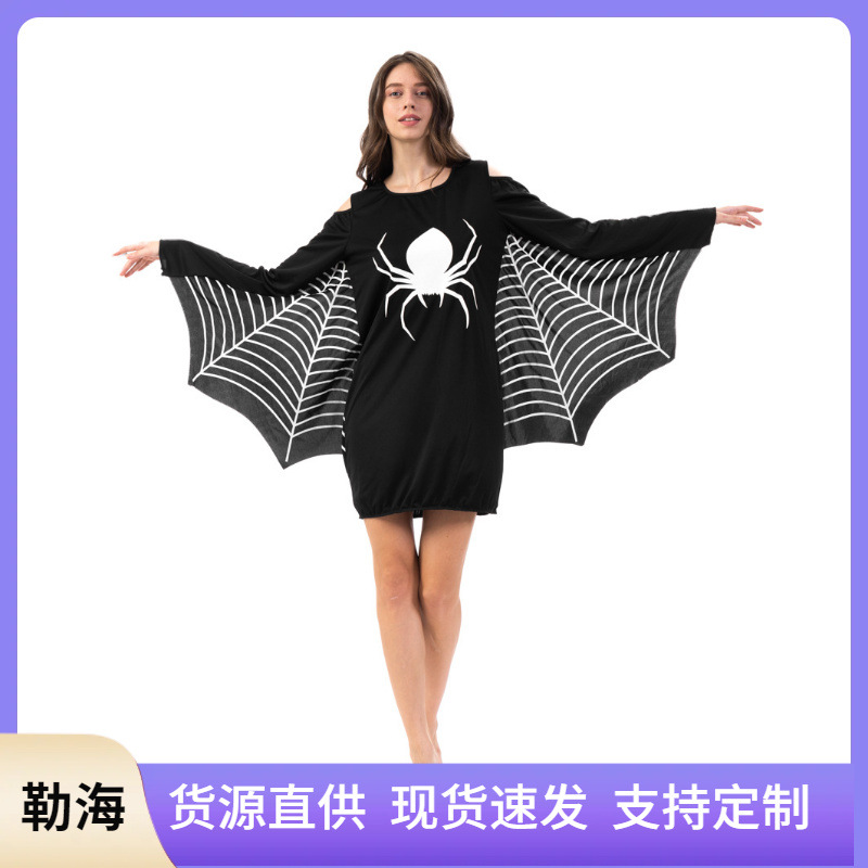 European and American Cross-border Halloween Halloween Adult Spider Cape Bat Shirt