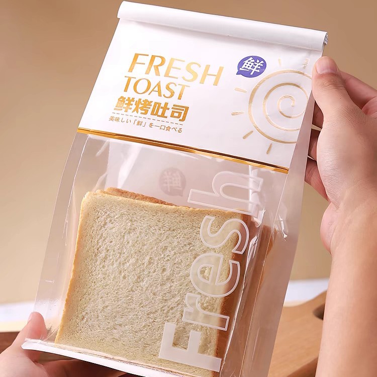 Fresh Roasted Toast Packaging Bag 450g Curled Wire Sealed Self-sealing Toast Sliced Bread Bag Baking Bag