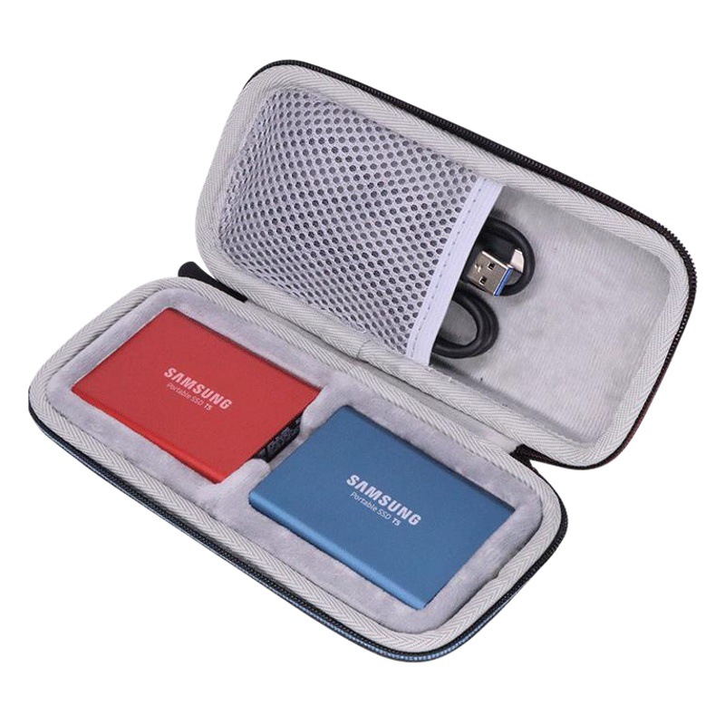 Spot is suitable for Samsung T5/T7 mobile hard disk package pressure-proof mobile solid-state hard disk box hard shell data cable protection