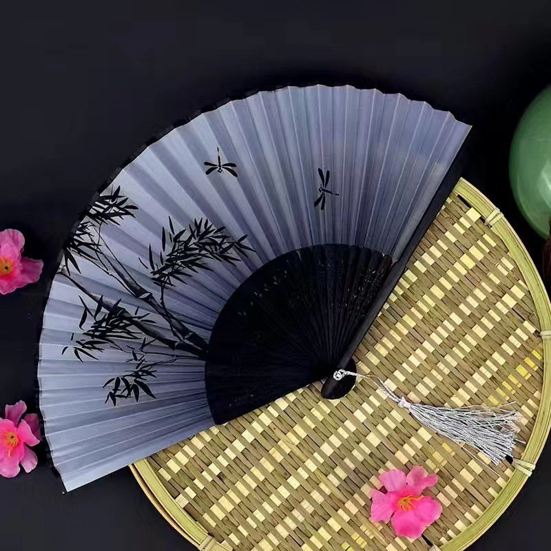 Picture of Folding Fan Bamboo Ancient Fan Student Girl Chinese Style Small Fan Scenic Spot Export Wholesale Retail Gift Decorative Fan
