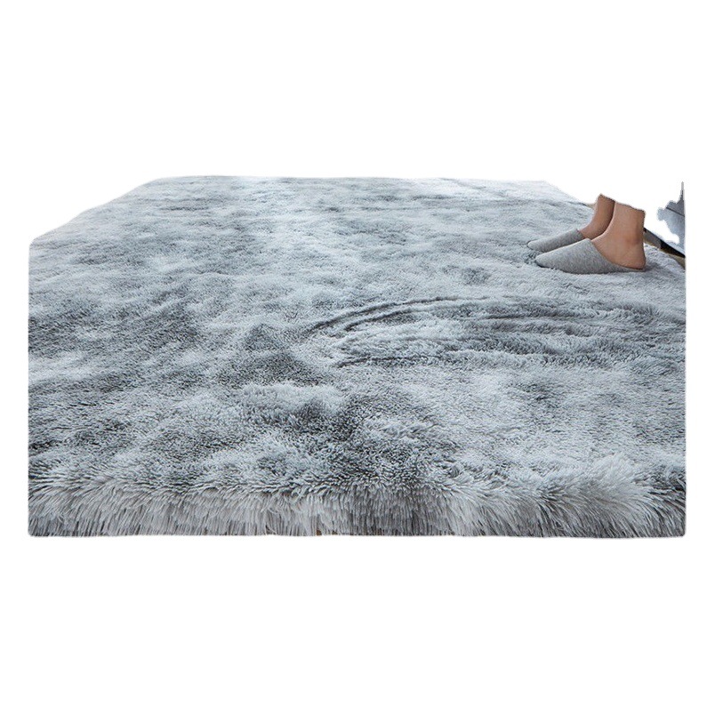 Modern Simple Gradient Tie-Dye Silk and Wool Carpet Bedroom Dirt-Resistant and Easy-to-take-care Large Area Full-spread Long-haired Non-slip Mat