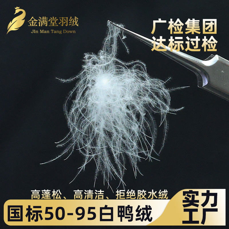 Picture of National Standard Washed down 90 Pure White Duck down Guangjian 95 Large Feather Filling Raw Materials Bulk Wholesale Inspection Meets Standards