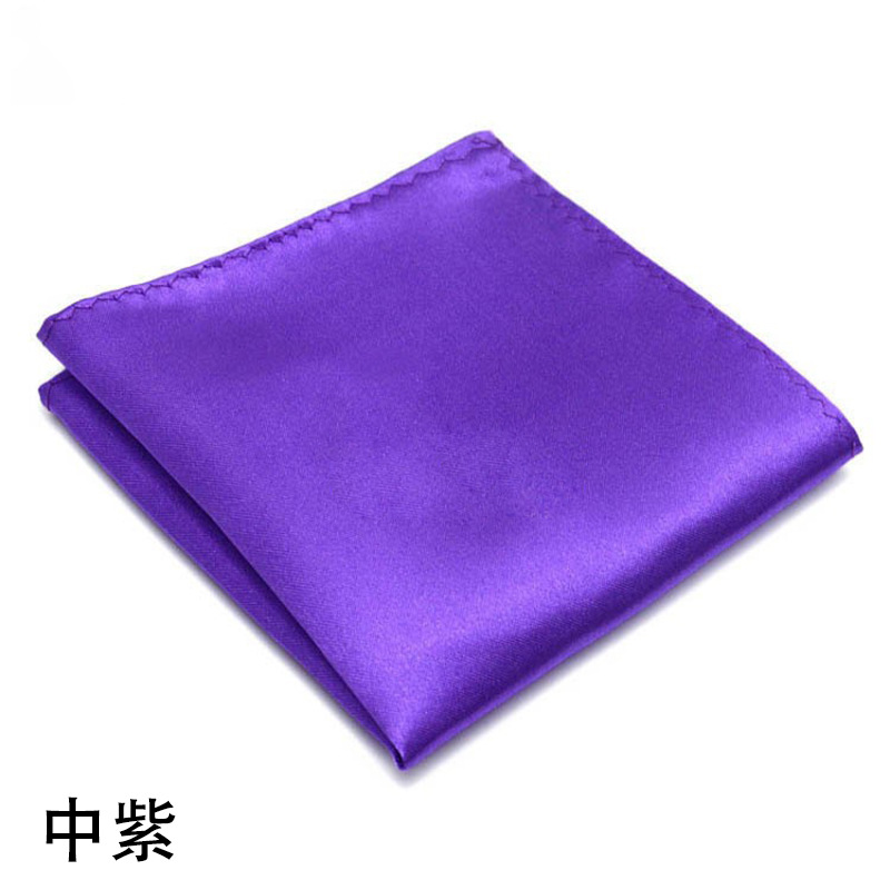 Picture of Solid color dress suit pocket towel men's small square wedding dress breast towel handkerchief black red blue green purple wholesale