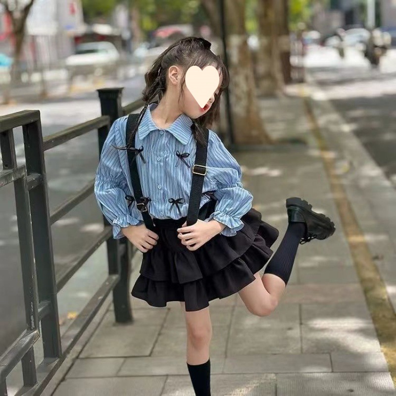 Picture of Spring clothing girls' suit 2024 New girls' baby shirt children's spring princess style spring and autumn fashion two-piece skirt