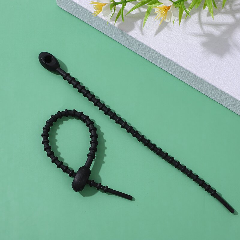 Picture of Self-locking storage soft rubber rope cartoon diy key ring silicone cable tie color data cable tie can be reused