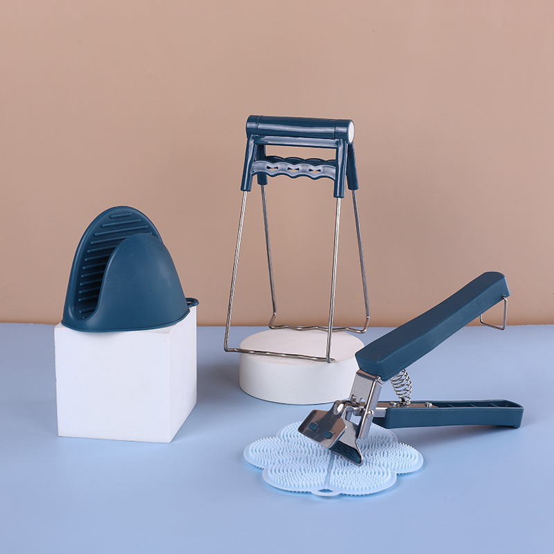 Picture of Small Wholesale Stainless Steel Household Anti-Scalding Three-Piece Set Steamer Plate Clamp Anti-Slip Plate Lifter Basin Clamp Artifact Dishes