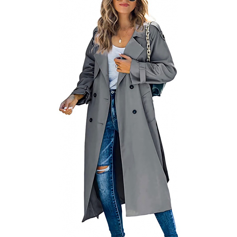 Picture of In stock! Amazon independent station cross-border European and American women's winter and autumn trench coat foreign trade 2023 coat