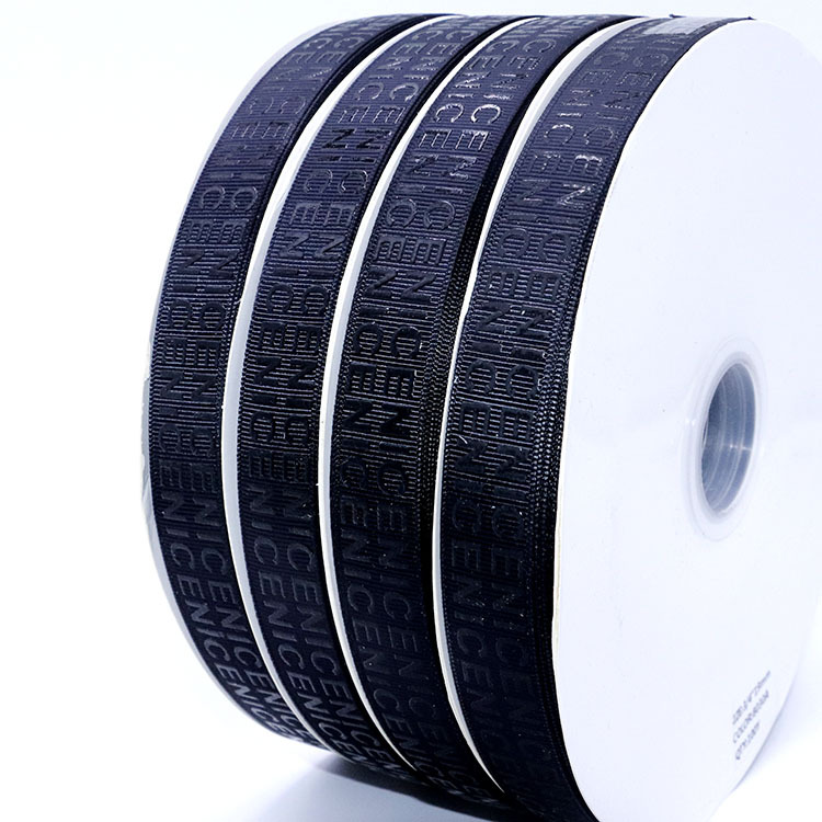 Picture of Make 2.5cm Printed Webbing with Foam Embossed Black Threading, Suitable for Gift Packaging, Thick Version Webbing