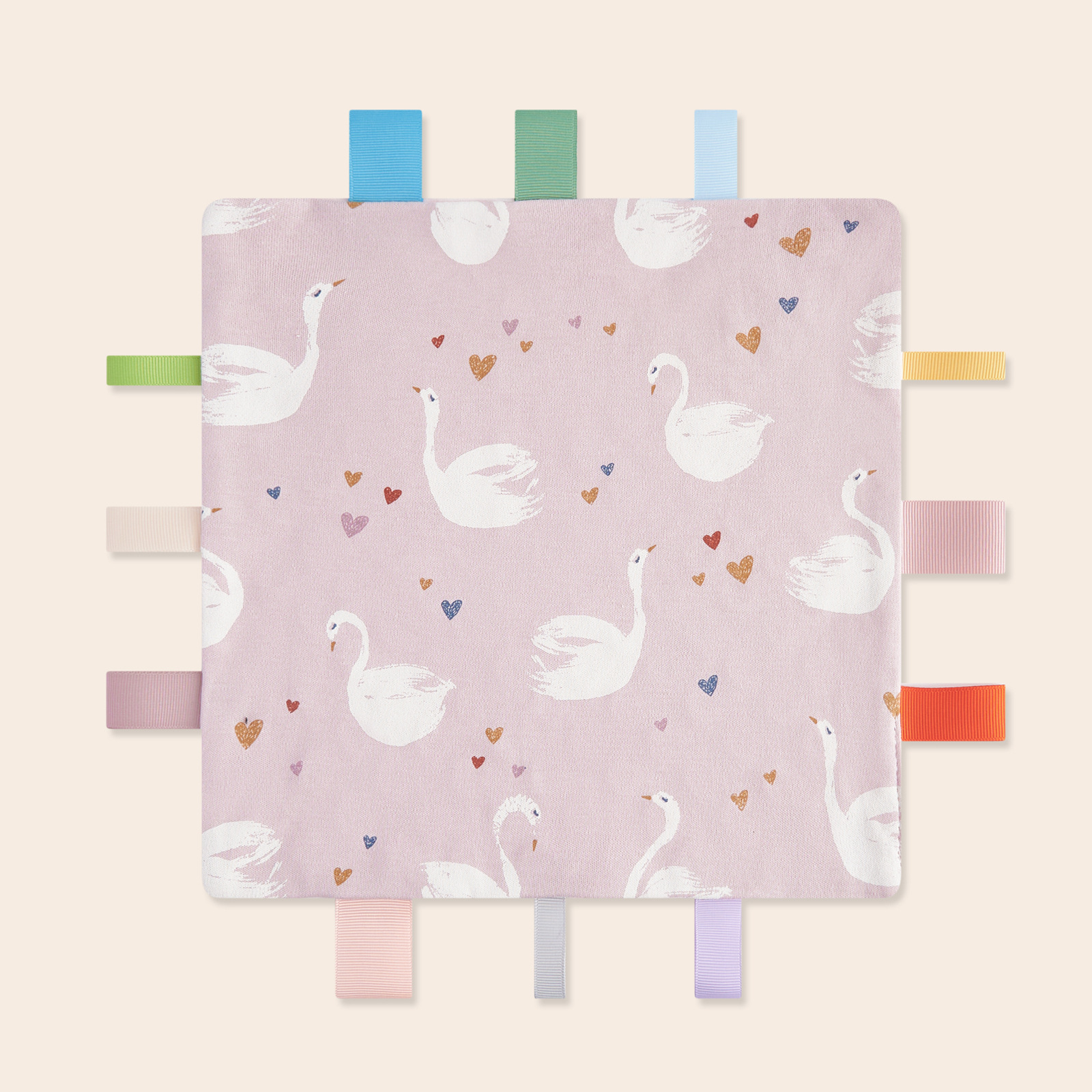 Picture of Yinmei baby beanie label cartoon soothing towel newborn beanie handkerchief baby sleeping soothing towel doll