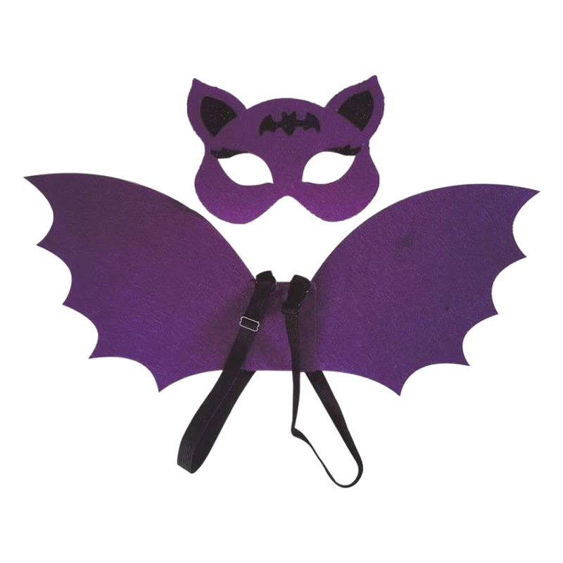 Halloween Children Cloak Wings Bat Wing Headband Mask Vampire Wings Boys Girls Show Costumes