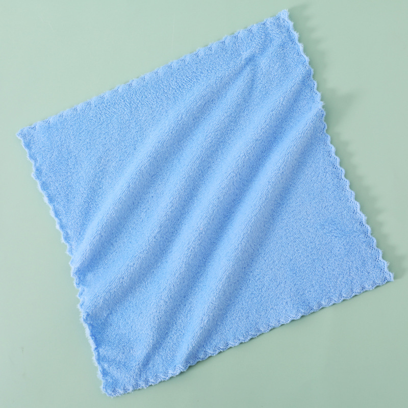 Picture of Coral Velvet Square Towel Wholesale Kindergarten Face Wash Towel Soft and Absorbent Household Kitchen Cleaning Rag Hand Towel