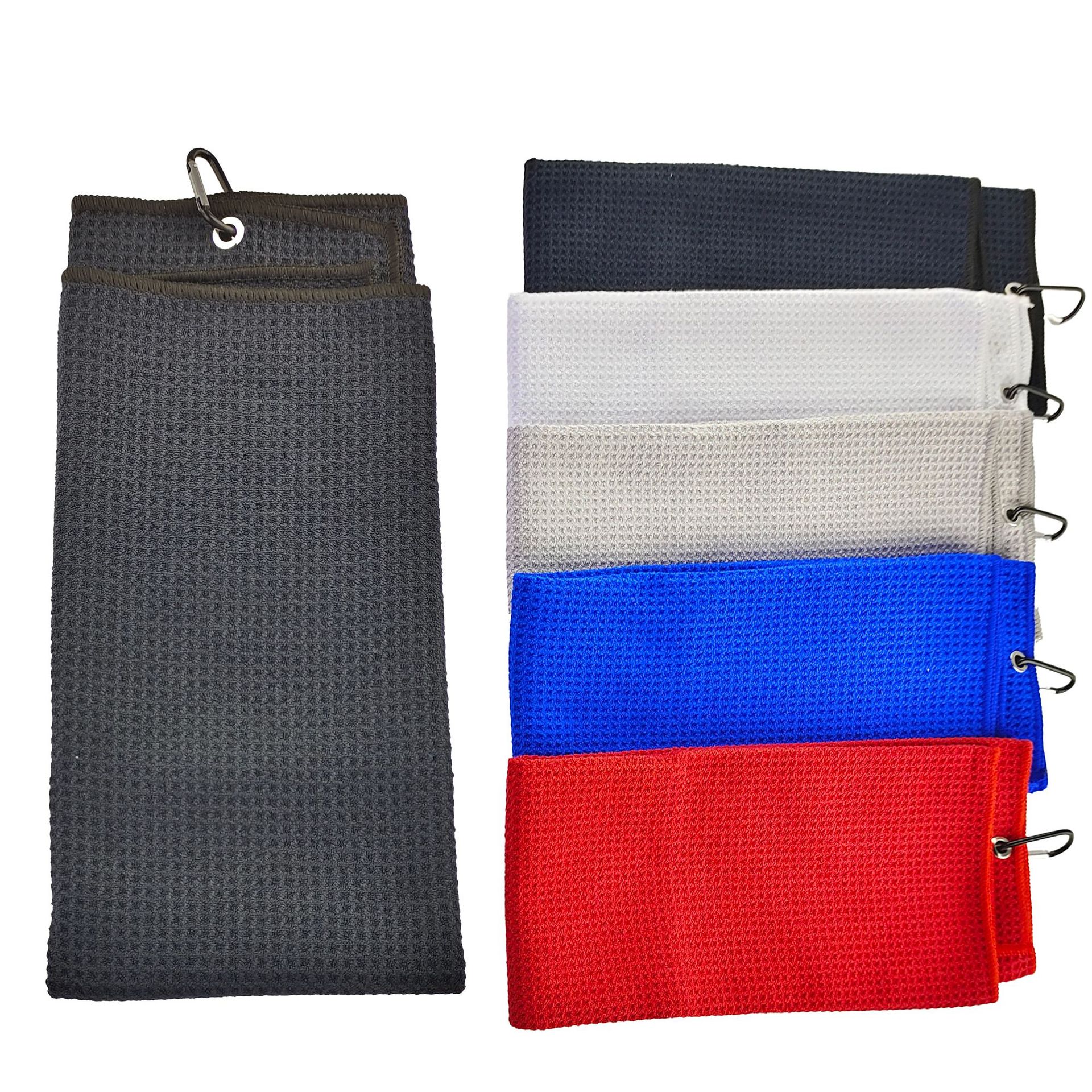 Golf towel fiber waffle sports towel pineapple grid microfiber sweat-absorbent quick-drying with climbing hook