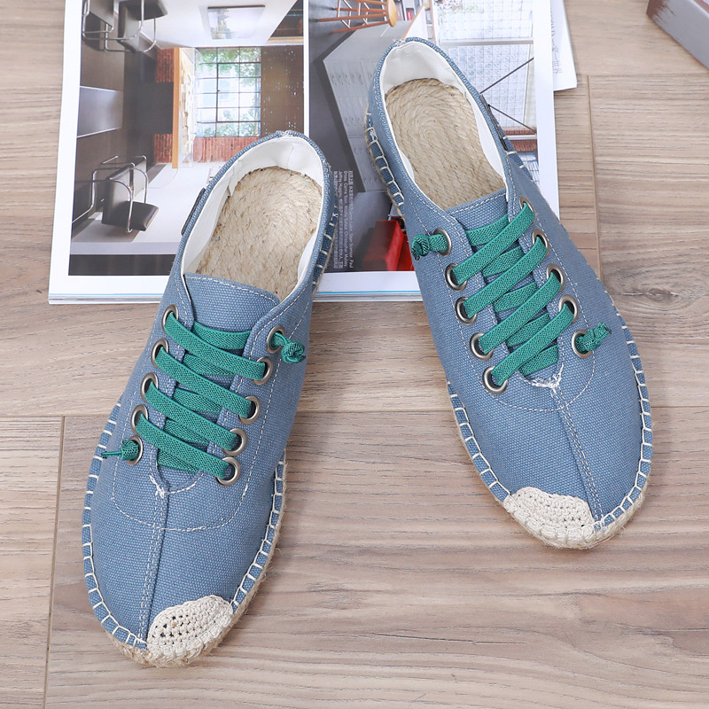 Picture of Linen Fisherman Shoes Summer Cloth Shoes Men's Soft Sole Men's Shoes Slip-on Chinese Style Men's Casual Beijing Canvas Shoes