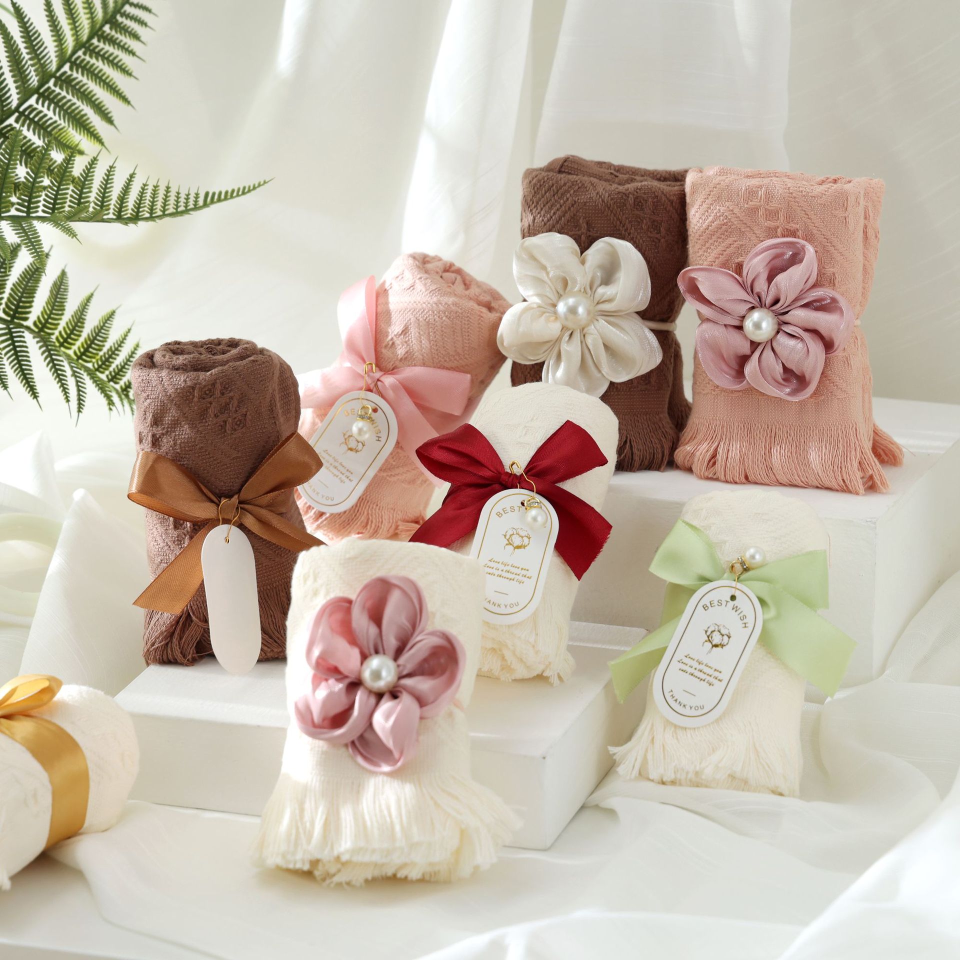 Picture of Wedding towel hand gift bridesmaid gift wedding pure cotton towel company activity opening annual meeting company small gift
