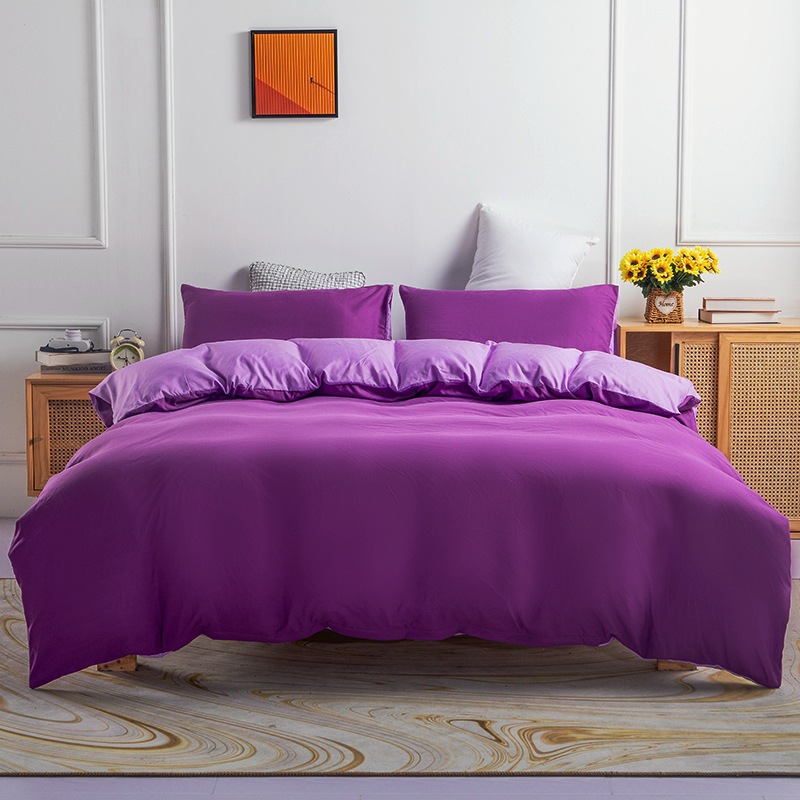 Picture of Amazon plain quilt cover pillowcase three-piece set manufacturers foreign trade in stock cross-border bedding a generation of hair