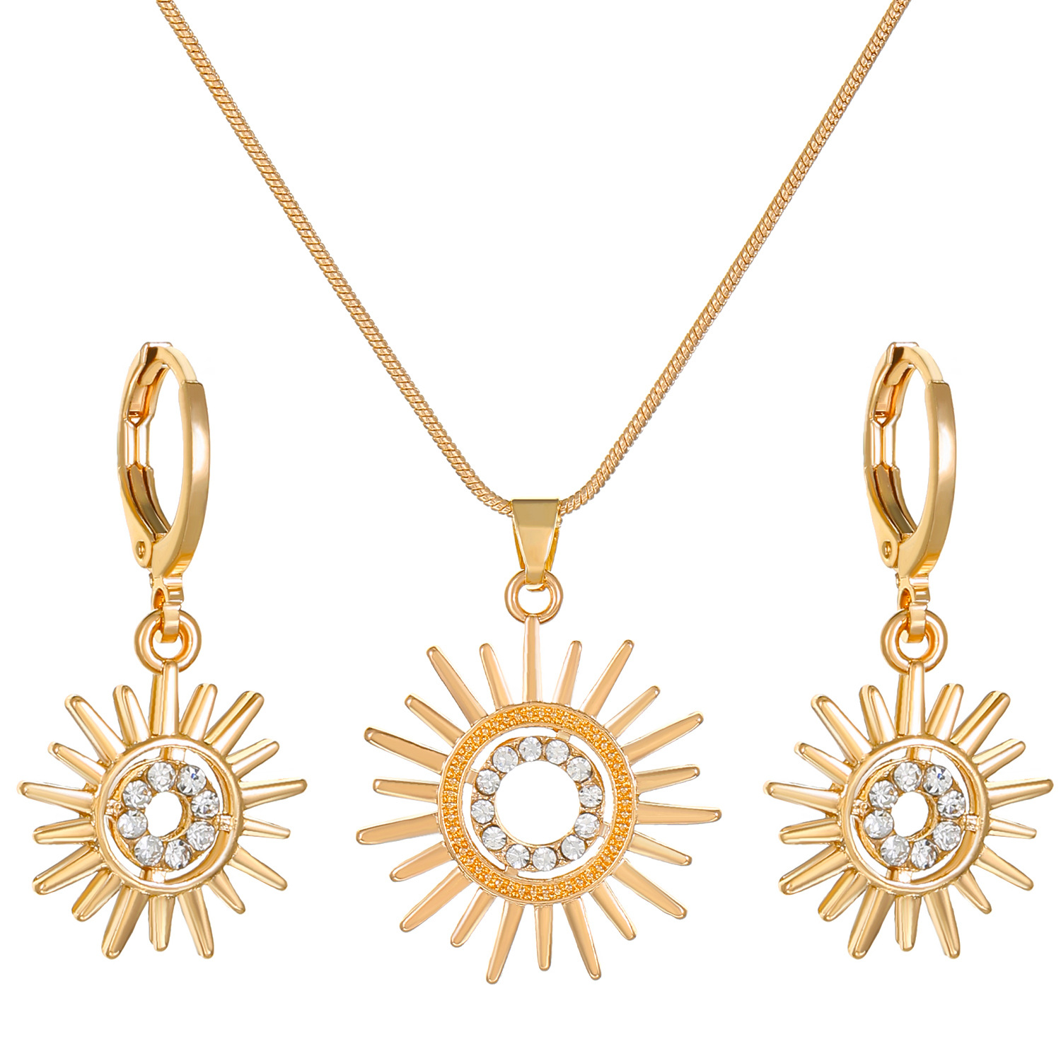 Picture of Cross-border New Sun Jewelry suit Women's European and American Style Blue Eyes Diamond Necklace Earrings Devil's Eye suit