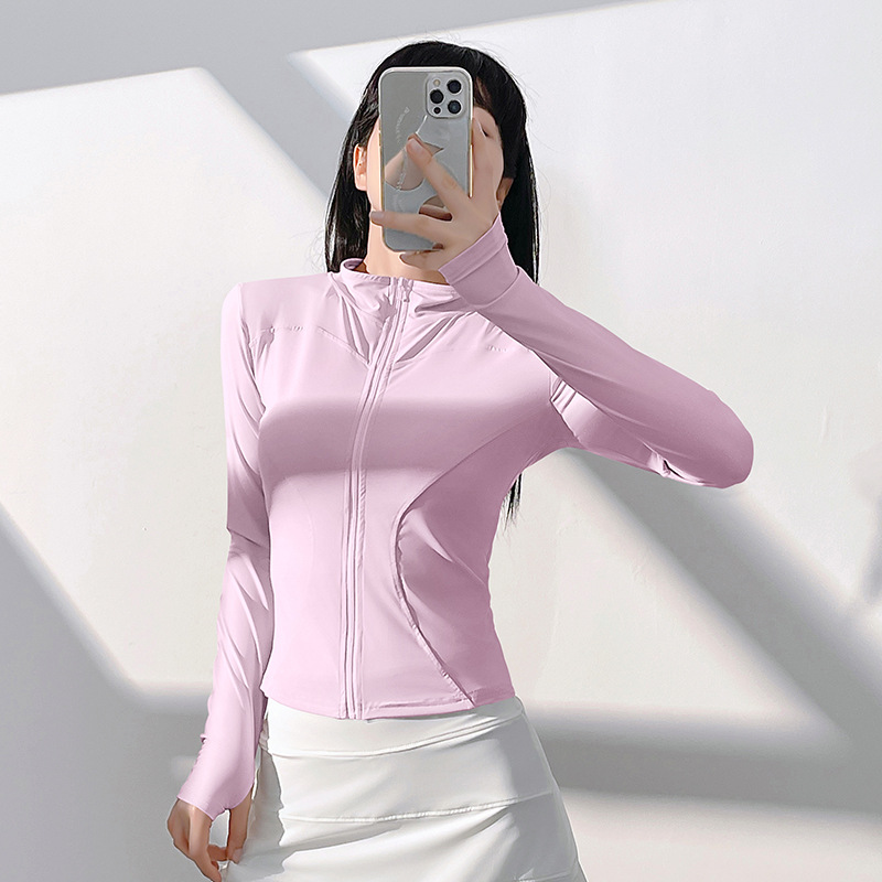 Picture of Juyitang Slim-Fitting Yoga Wear for Outerwear, Slim-Fitting Yoga Wear with Stand Collar, Fitness Running Yoga Sports Jacket for Women