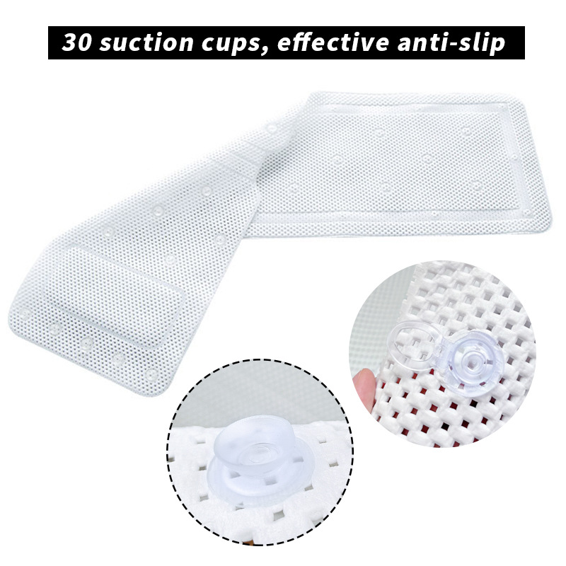 Picture of PVC Bathroom Bath Mat Non-Slip Anti-Drop-Resistant Bath with Suction Cup Household SPA Bath with Pillow Backrest Bath Mat