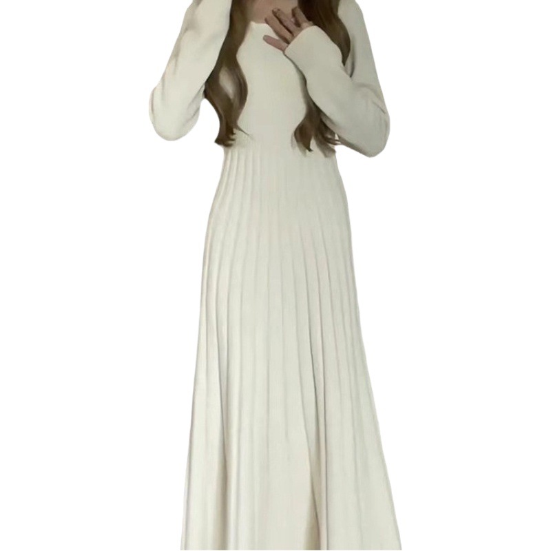 Early Autumn 2023 New Women's Sweater Autumn and Winter Coat Gentle Style Long Sleeve Dress Knitted Long