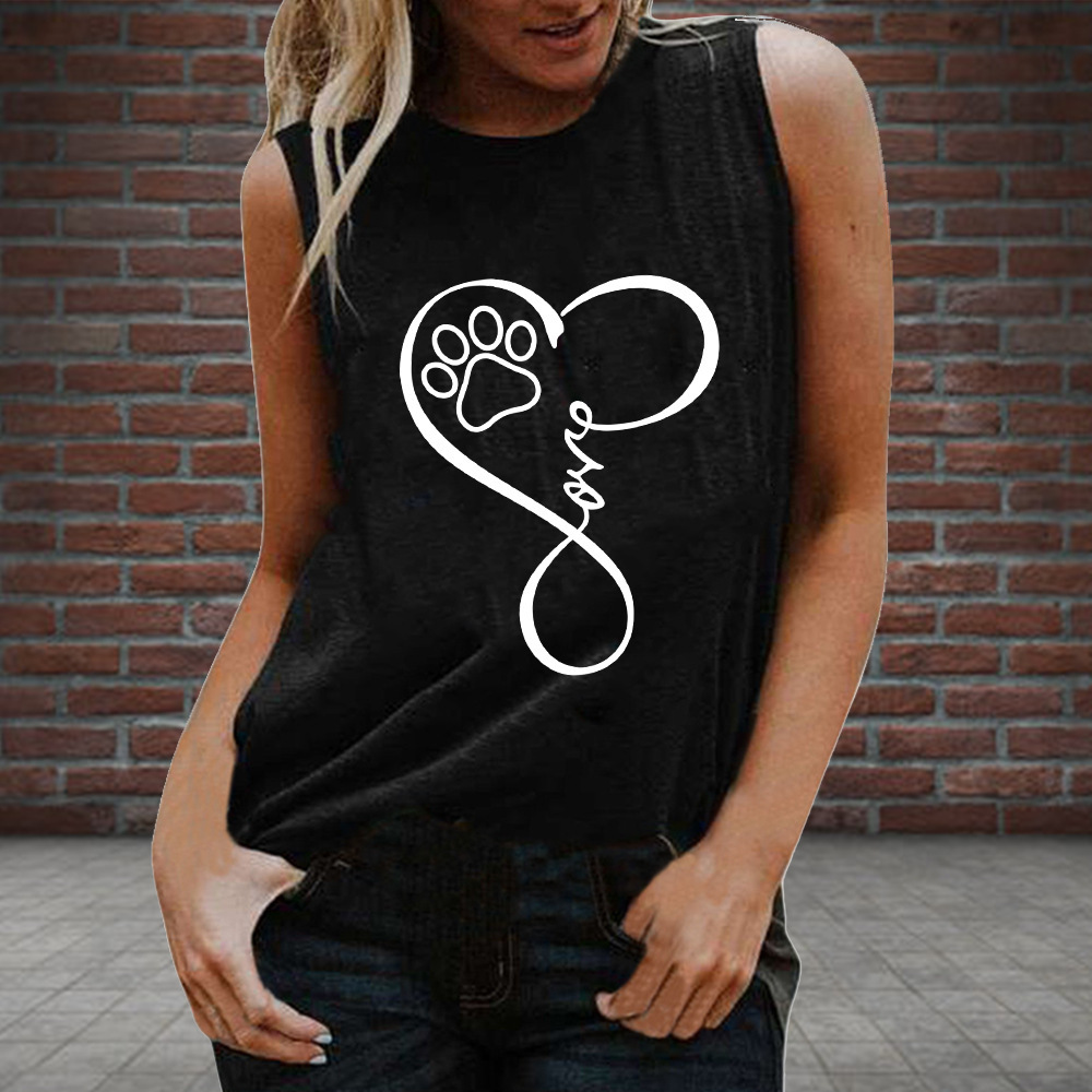 [Same day hair] [spot large size sleeveless blouse loose] cross-border vest T-shirt