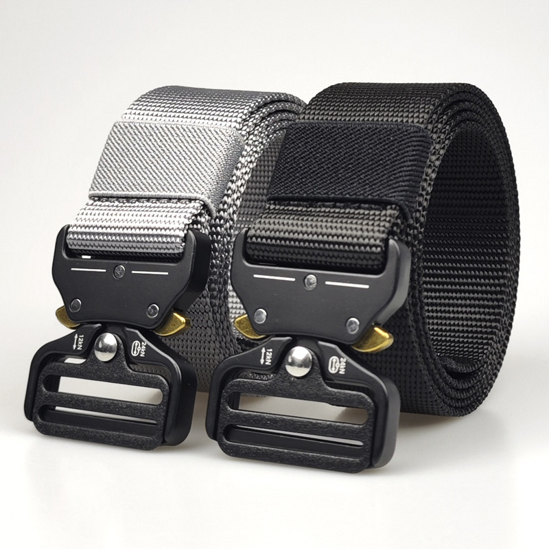 F020 Beaded Nylon Tactical Belt Men's Outdoor Military Fan Multi-Functional Trousers Belt Alloy Buckle Canvas Belt