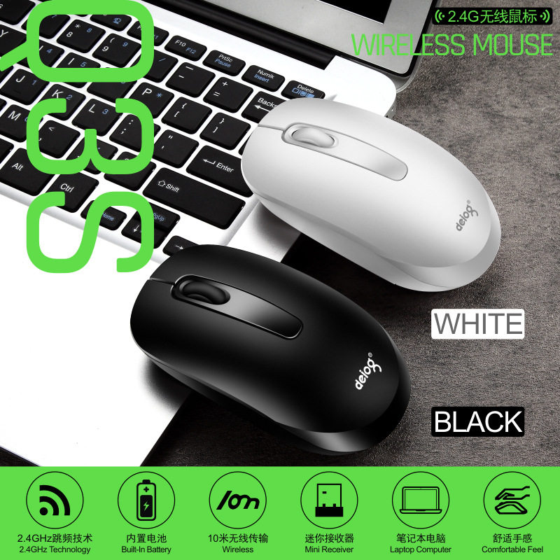 Picture of De Yilong Q3S Wireless Mouse Business Computer Notebook Game Office 2.4G Wireless Optical Mouse Wholesale