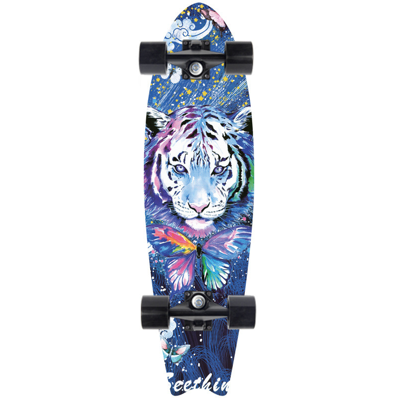 Picture of 28 inch maple small fish Board children Brush Street road beginners four-wheel skateboard single rocker skateboard