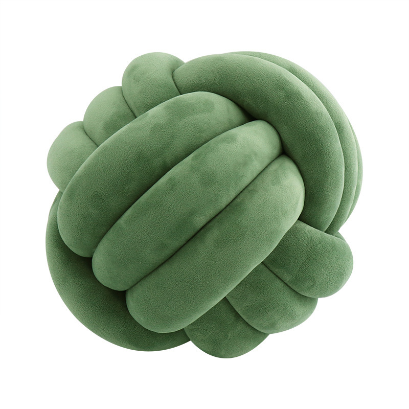 Picture of Ins Popular Three-Strand Rope Knotted Round Ball Home Fabric Creative Hand-Woven Decorative Pillow Cushion Lumbar Cushion