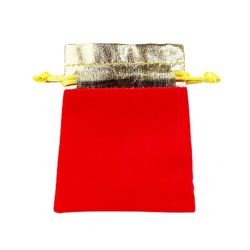Red Velvet Drawstring Gift Bag 7*9 Buddha Beads Jewelry Storage Bag Wedding Candy Bracelet Beads Logo Custom-Made