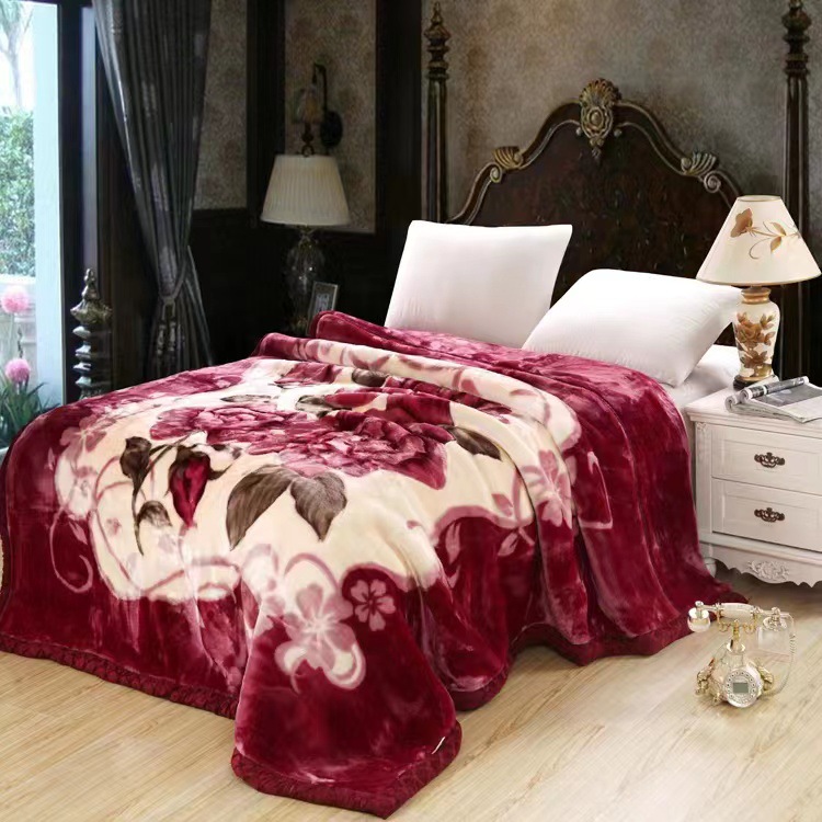 Picture of Thickened Raschel Blanket Factory Wholesale Winter Warm Blanket Flannel Cover Blanket Bed Sheet Double Layer Antistatic Cloud Blanket