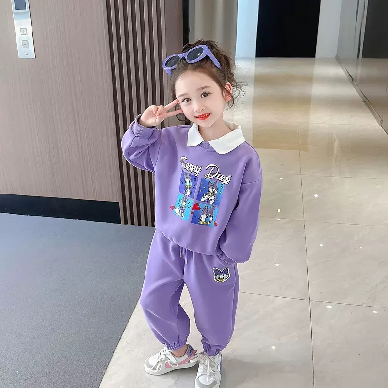 Girls' Spring and Autumn Sportswear Loose Sweater Autumn Suit Fashionable Western Style Children's Casual Autumn Fashion