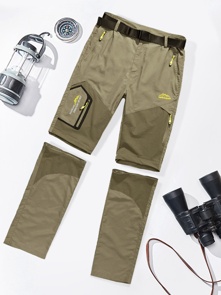 Summer Thin Outdoor Tooling Detachable Charge Pants Shorts Men's Quick-drying Two-section Pants Loose Detachable Mountaineering Pants