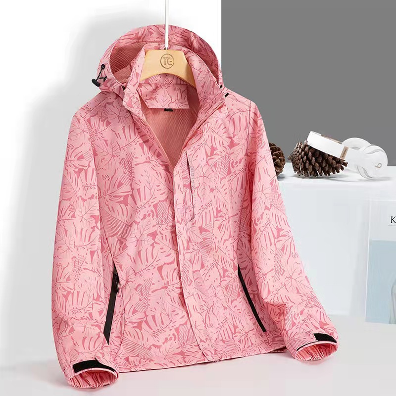 Spring and Autumn Camouflage Single-Layer Rush Clothes Women's Thin Outdoor Waterproof Style Casual Jacket for Couple Mountaineering Suit