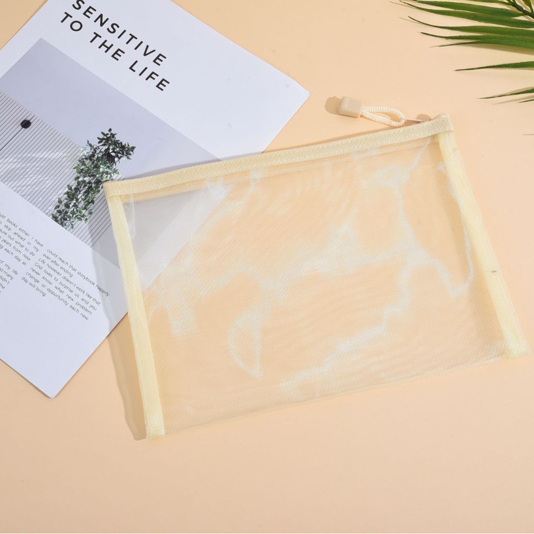 Picture of Mesh Toy Storage Transparent Zipper Bag Nylon Plus Upgrade Encryption Mesh Pencil Bag Student Examination Pencil Bag Makeup Wash