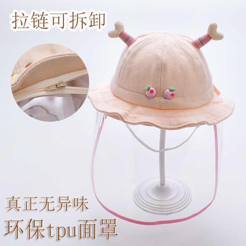 Picture of Newborn Baby Protective Face Cover Going Out Baby Anti-Droplet Hat Summer Sun Protection Hat Spring and Autumn