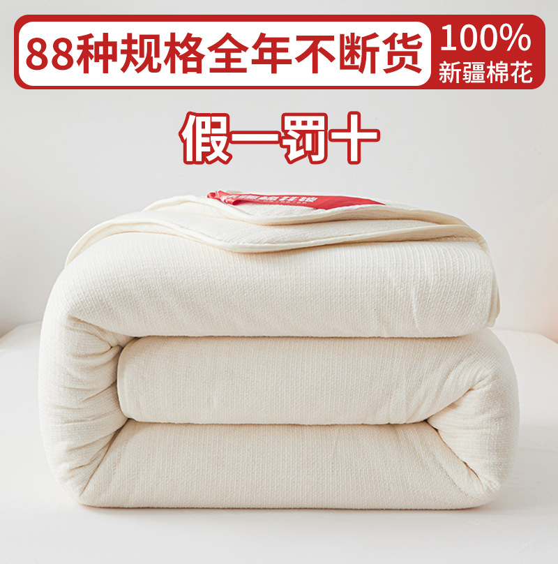 Xinjiang Cotton Quilt Pure Cotton Quilt Core Winter Quilt Thickened Warm Cotton Wool Long-staple Cotton Pad Bedding Mattress Full Cotton Quilt