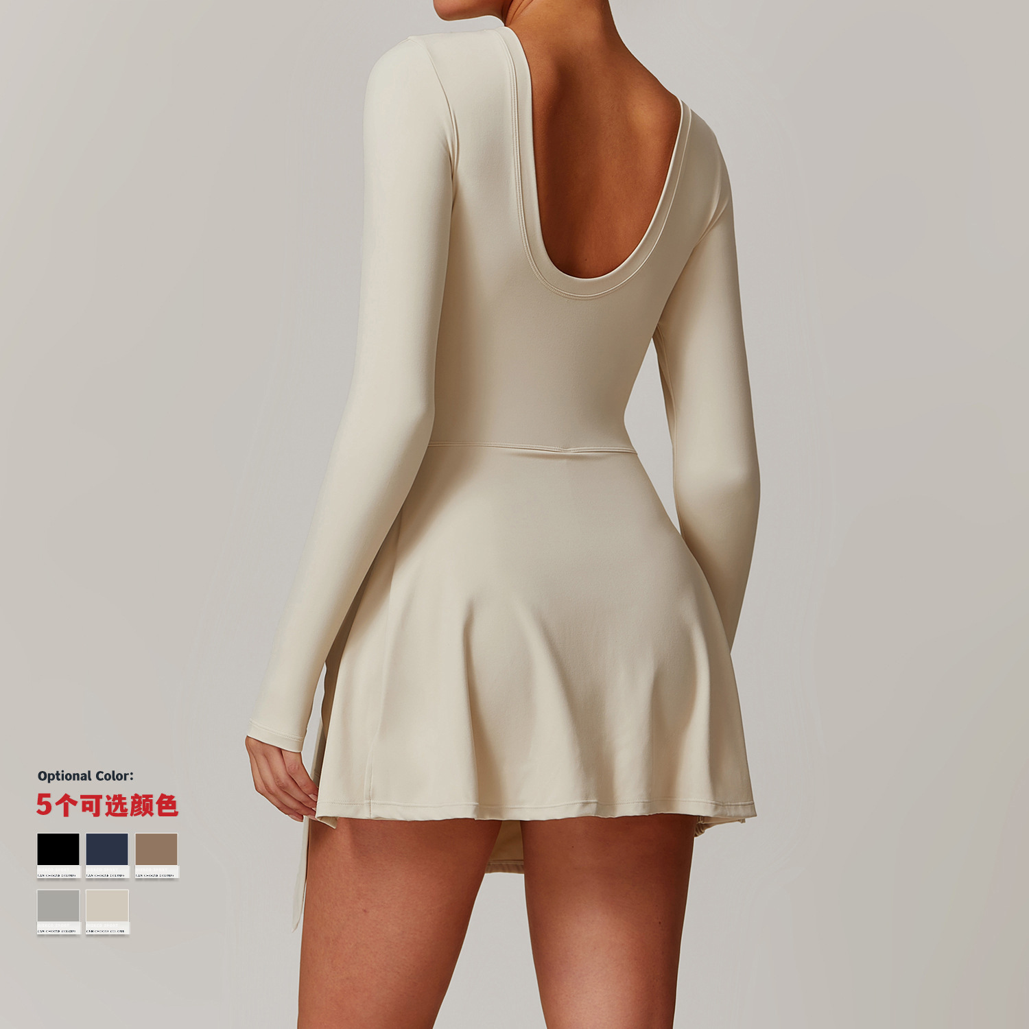 Golf Lined Anti-Exposure Tight Sports Dress Sexy Slit Strap Beautiful Back Badminton Tennis Skirt for Women