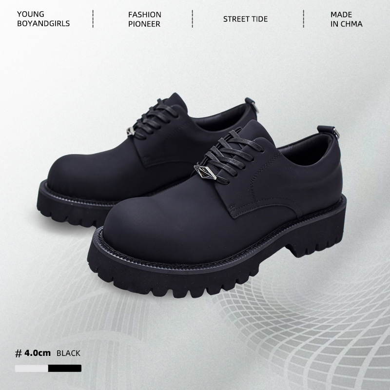 New thick-soled shoes men's trendy niche leather shoes spring and summer Joker high-end British style leather shoes manufacturers wholesale