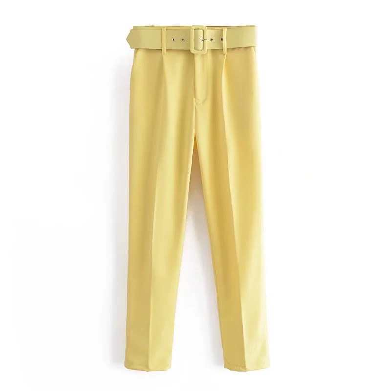 Picture of New Pants European Size Belt with Suit suit Spring Pure White Women Cross-border Pants White Pants
