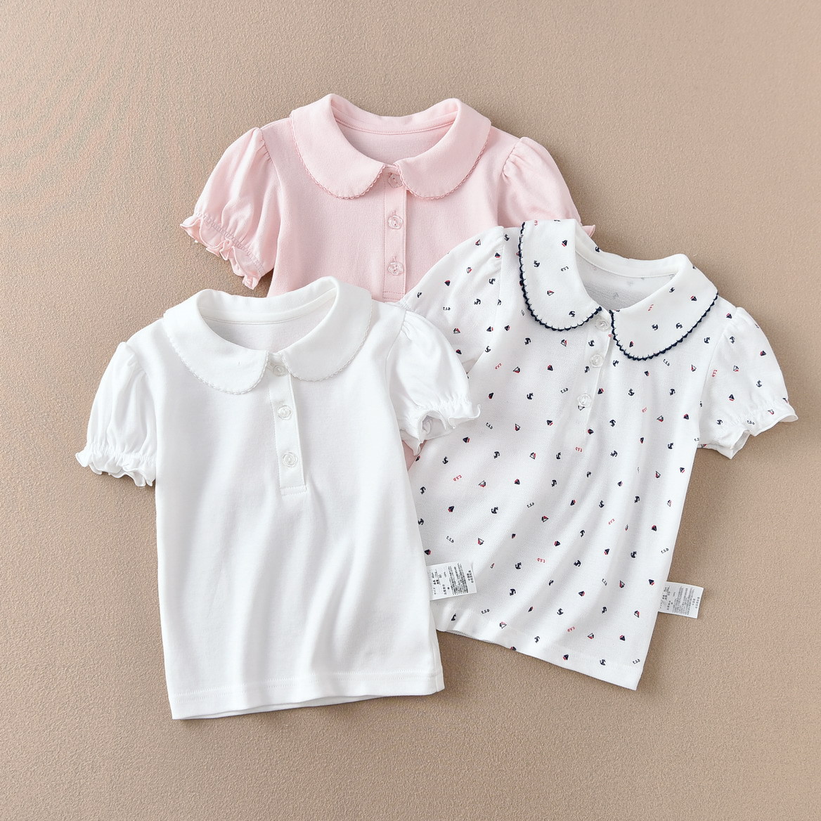Picture of Distribution School Uniform Performance Uniform All-match Export Japan T-shirt White Student T-shirt Base Shirt Boys and Girls Children Short Sleeve