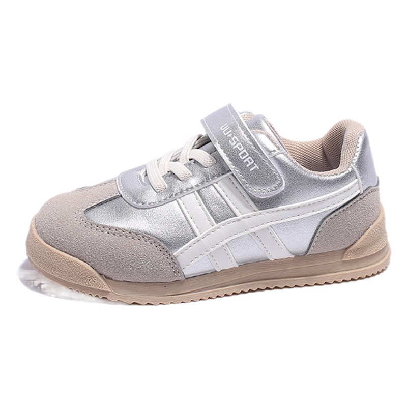 Children's Sports Shoes Boys' Forrest Gump Shoes 2023 Autumn Girls' Soft Sole Silver Casual Shoes Baby Small Sneakers Trendy