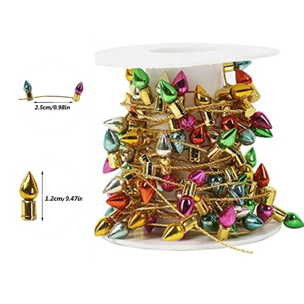 Picture of Plastic Electroplated Small Light Bulbs String Christmas Light Bulb Decoration Accessories Holiday Decoration Light Beads String Light String Electroplated Beads